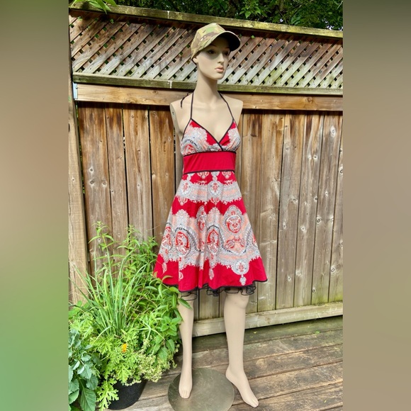 Jaw Dropping  Scarlet Paisley Pattern Dress - Picture 16 of 16